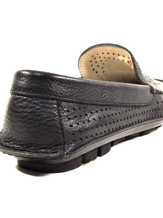 BALDININI ?? MEN\'S BLACK SOFT LEATHER COMFORT FLAT SUMMER LOAFERS main image 4